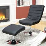VALERIE LOUNGE CHAIR W/ OTTOMAN BLACK CM-AC6036BK